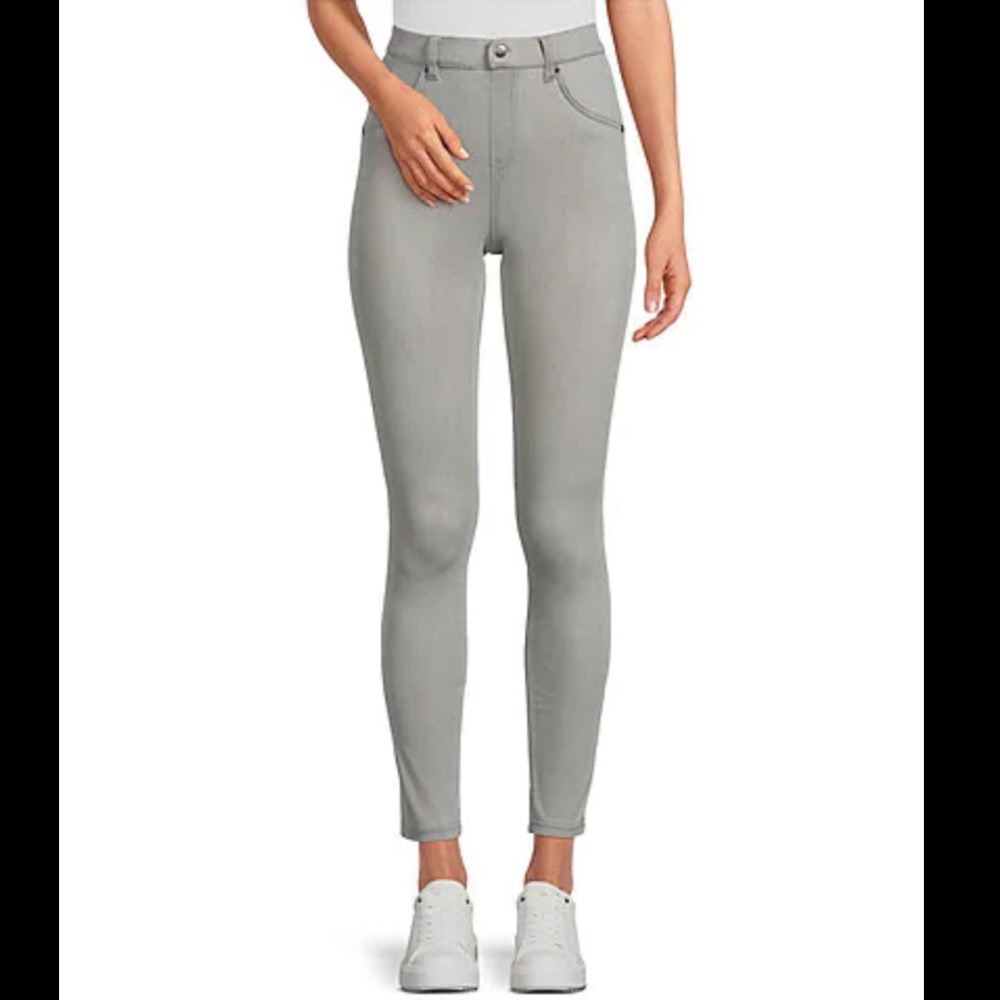 HUE Grey Ultra Soft High Waisted Denim Jeggings S
